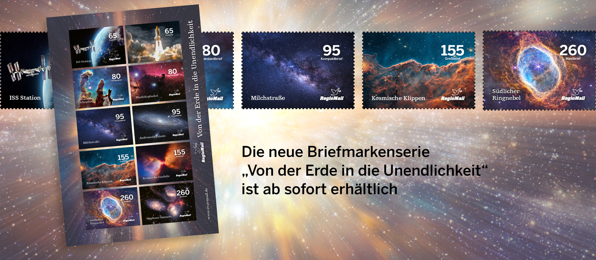 Neue Briefmarkenserie Von der Erde in die Unendlichkeit Teaser